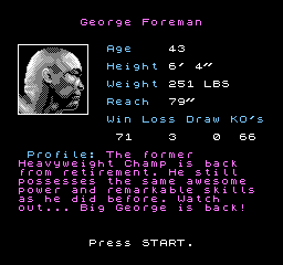 George Foreman's KO Boxing screenshot 5 for NES